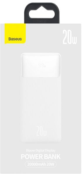 Батарея універсальна Baseus Bipow Digital Display 20W 30000mAh White (PPDML-N02)