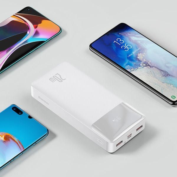 Батарея універсальна Baseus Bipow Digital Display Powerbank 20000mAh 20W White (PPDML-M02)