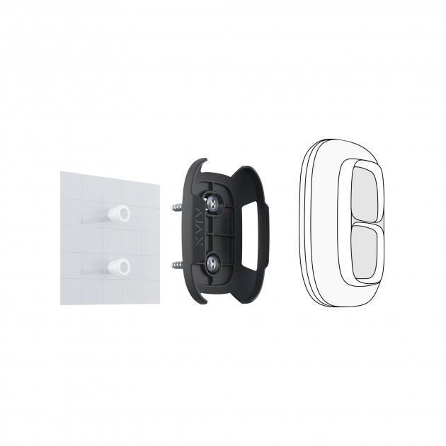Тримач для фіксації тривожної кнопки Ajax Button Double Button Holder, чорний (000020421)