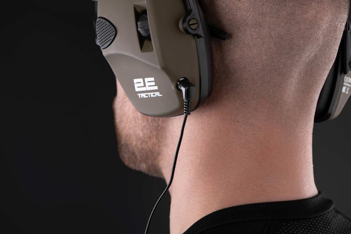 Тактичні захисні навушники 2E Pulse Pro Army Green NRR 22 dB, активні