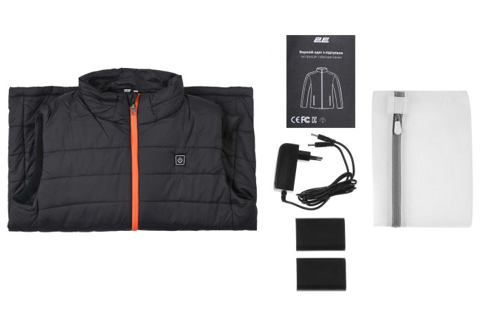 Жилет з підігрівом 2E Heat Power Plus Black з капюшоном