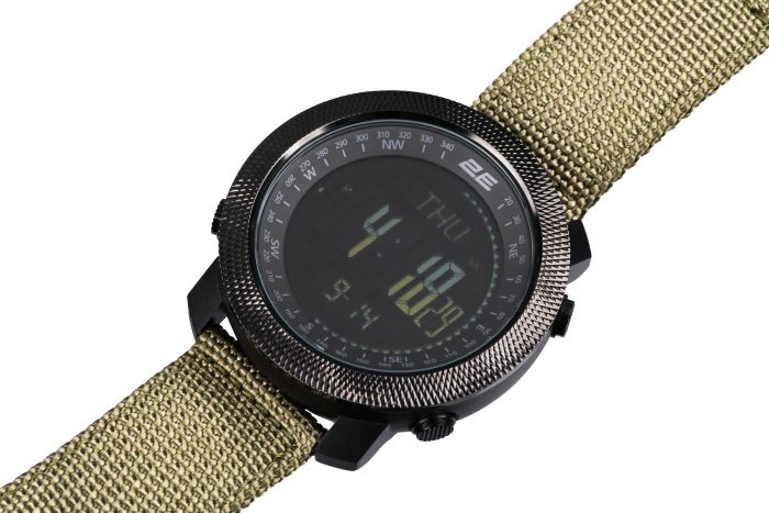 Тактичний годинник 2E Trek Pro Black-Green з компасом, барометром та крокоміром