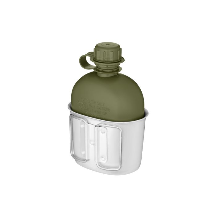 Фляга тактична у чохлі 2E Flask WB01, 1л, з кружкою для їжі, олива (2E-TACFWB01-ODGN)