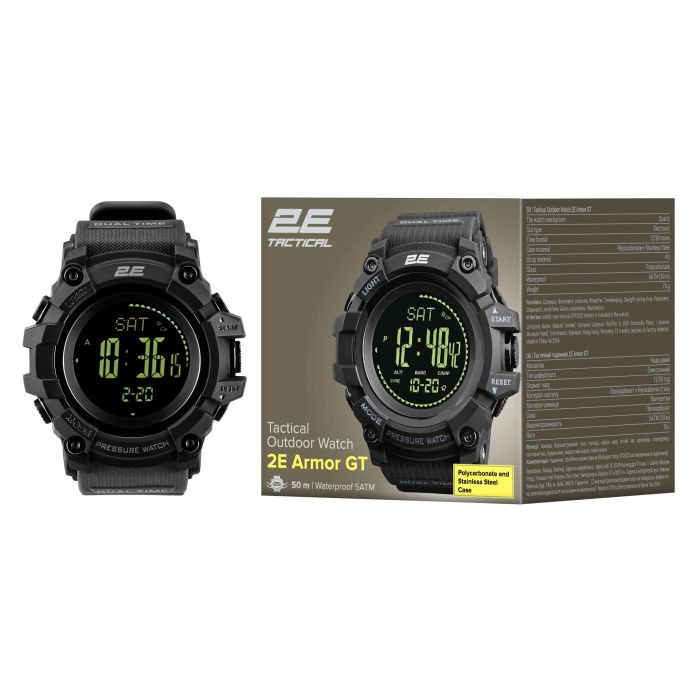 Тактичний годинник 2E Armor GT Black (2E-TCW20BK) 