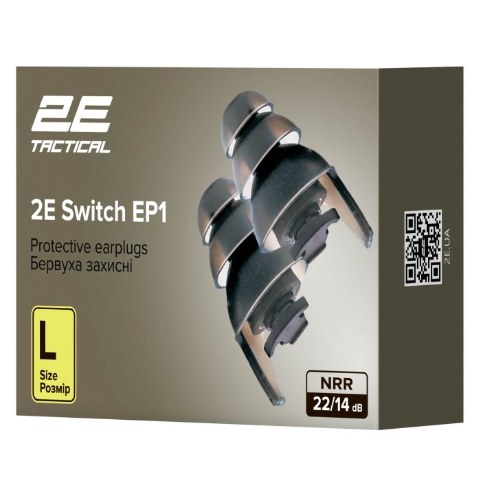 Бервуха захисні 2E Switch EP1 Black з перемикачем, NRR 22/14 dB, пасивні