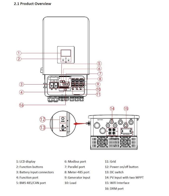 Інвертор Deye SUN-10K-SG05LP3-EU-SM2 трифазний чиста синусоїда