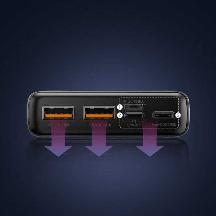 Батарея універсальна Baseus Adaman Metal Digital Display 22.5W 20000mAh black (PPAD000101)